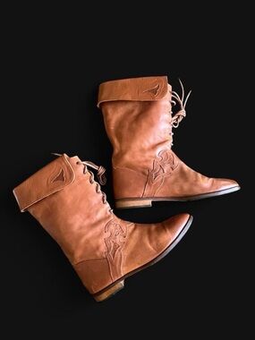 Joan & David leather western lace-up riding boots made in 🇮🇹 women’s Sz 41(10.5)